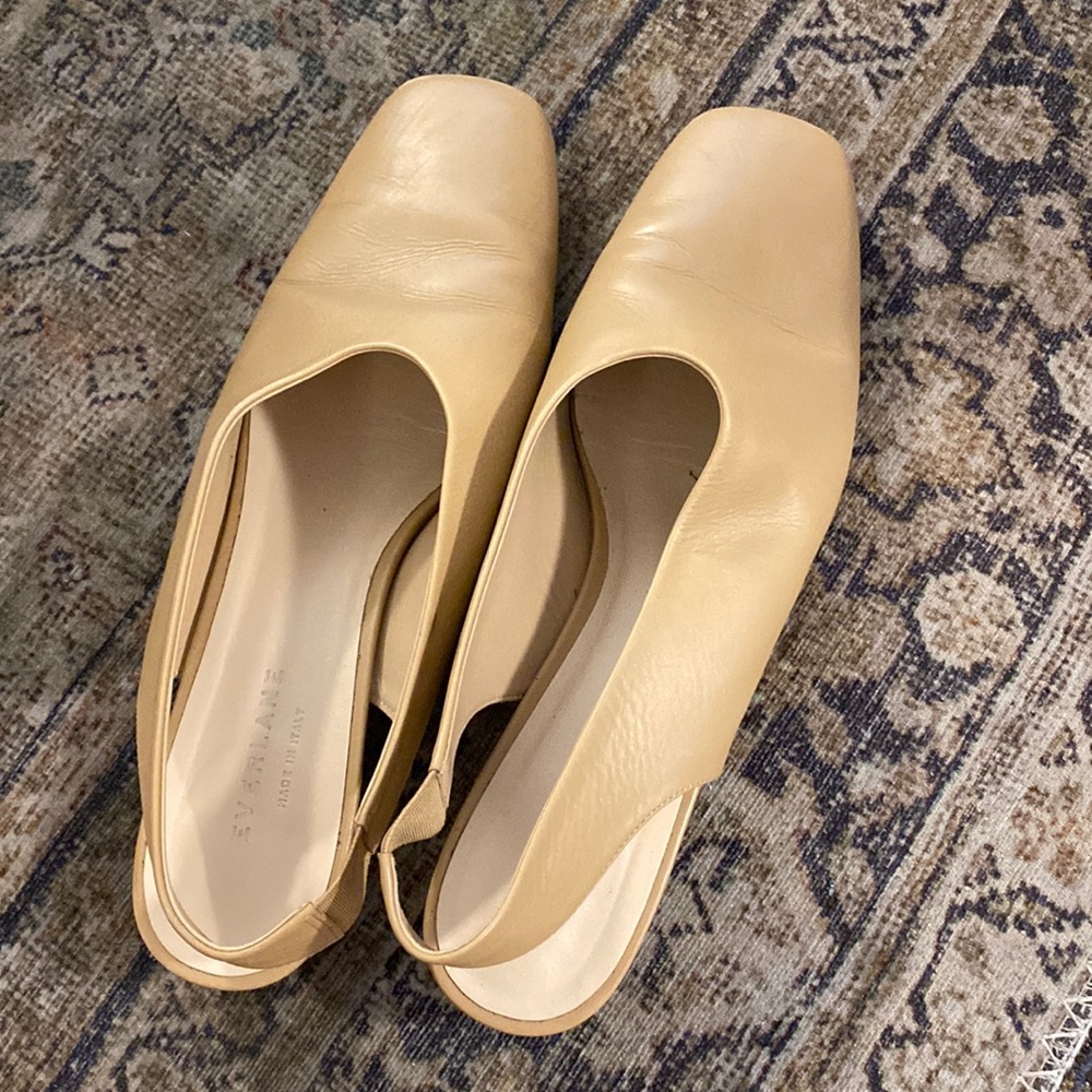 Everlane Leather Slingback Loafer Heels